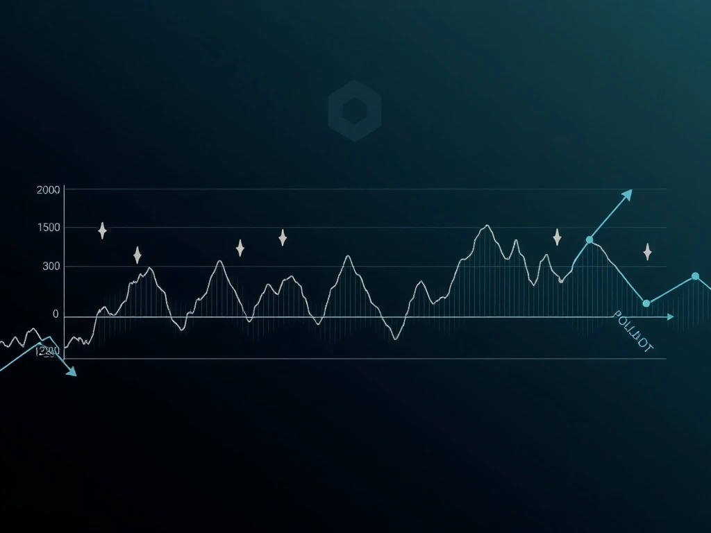 Chart showing Polkadot DOT price struggling within a tight range, highlighting market volatility and support levels.