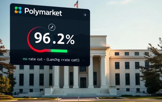 Polymarket interface displaying 96.3% odds of Fed interest rates holding steady, reflecting market confidence in monetary policy.