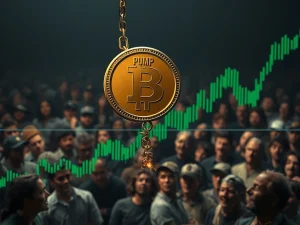 PUMP token plummeting on a chart, illustrating the devastating crypto crash following an airdrop delay on the Pump.Fun platform.