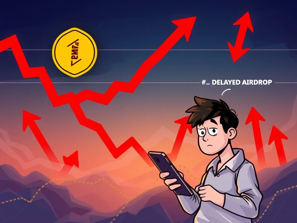 Chart showing a steep PUMP token price decline, representing investor concern after the delayed crypto airdrop.