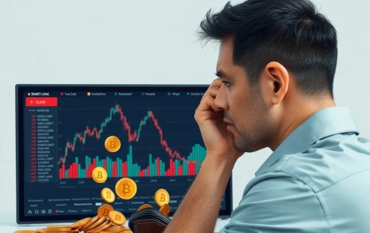 An illustration depicting a significant crypto investor loss, with a chart showing the PUMP token plummeting.