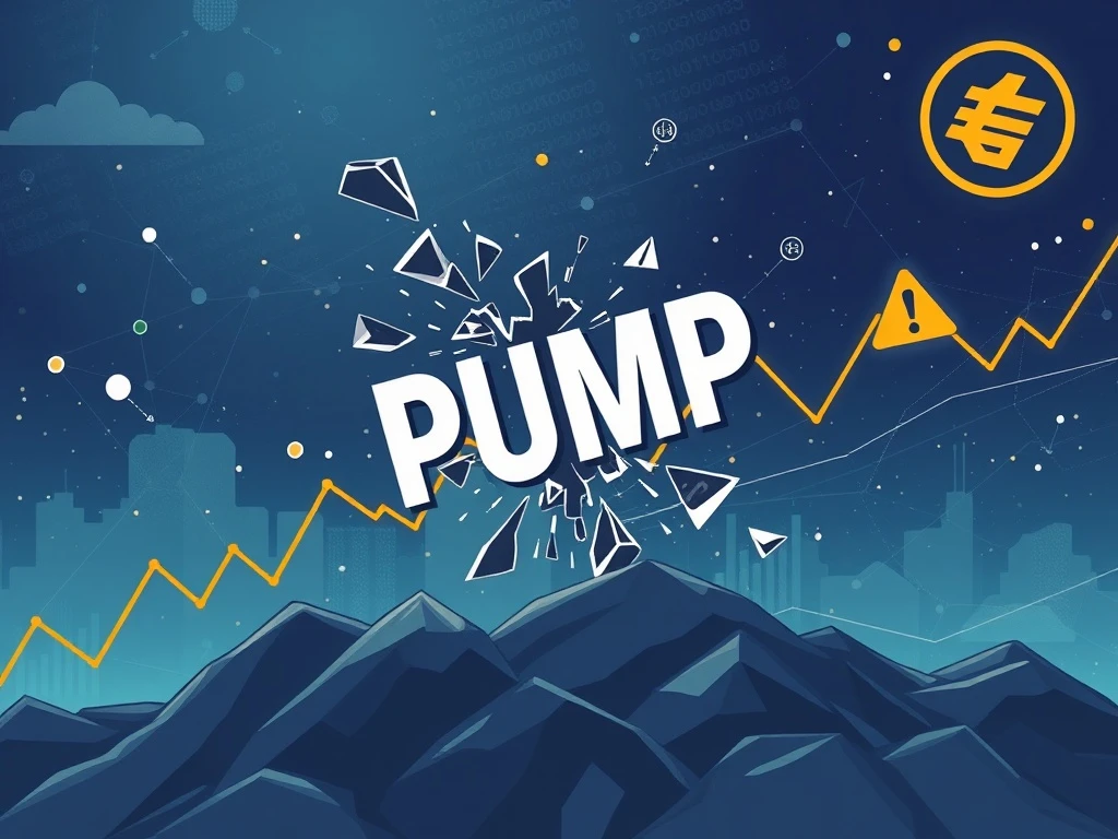 A chart showing the volatile Pump.fun crypto crash, highlighting risks and potential for PUMP token investors.