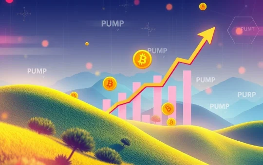 Graphic illustrating pump.fun's potential trading volume incentive, showing rising PUMP token values and user engagement.