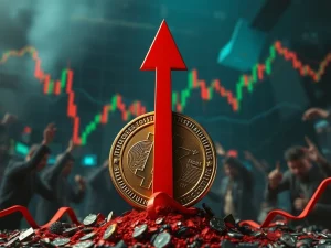 QKC cryptocurrency crashing with extreme volatility shown on trading charts