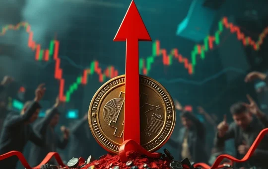 QKC cryptocurrency crashing with extreme volatility shown on trading charts