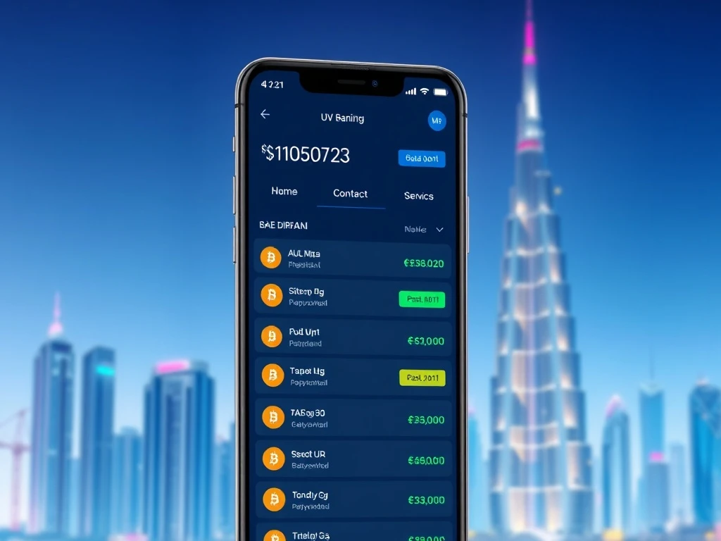 RAKBANK's dirham-based crypto trading app interface with AED transactions