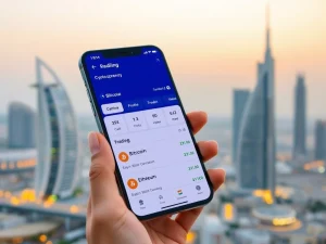 RAKBank's mobile app offering regulated crypto trading in UAE with Bitcoin and Ethereum options