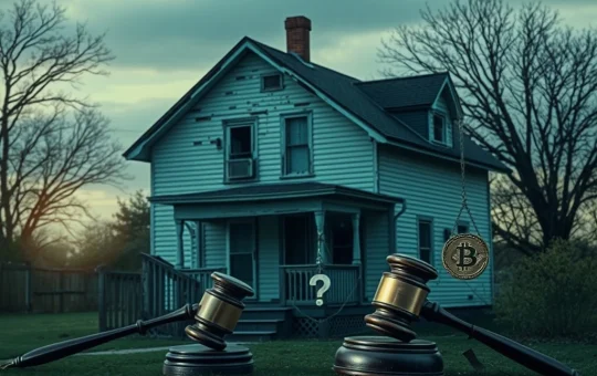 An illustration showing the legal challenges and alleged fraud faced by RealT in tokenized Detroit homes, highlighting RWA market integrity concerns.