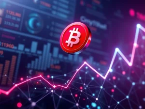 RED token surging on a blockchain graph with institutional investors