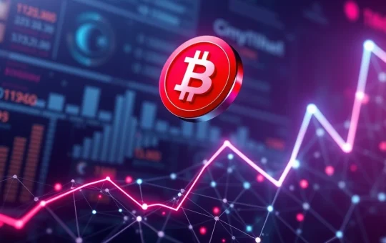 RED token surging on a blockchain graph with institutional investors