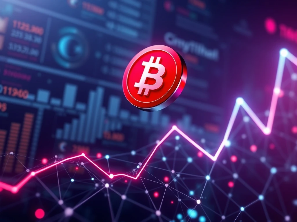RED token surging on a blockchain graph with institutional investors