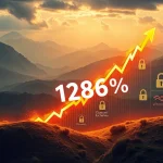 A vibrant chart illustrating the REI token's dramatic 1286% price surge, representing its sudden market momentum.