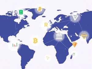 Digital assets flowing across borders, symbolizing Remittix's impact on crypto remittances and the shift of Tron investors towards utility.