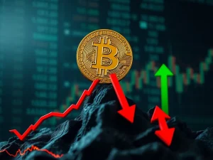 Chart showing a resilient Bitcoin price rebound after a significant sell-off, highlighting market volatility.