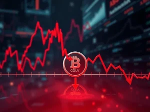 A dramatic chart illustrating the RESOLV price plummeting, symbolizing the extreme crypto market volatility and digital asset decline.