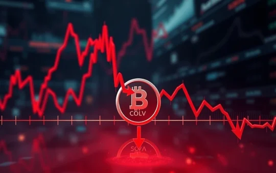 A dramatic chart illustrating the RESOLV price plummeting, symbolizing the extreme crypto market volatility and digital asset decline.