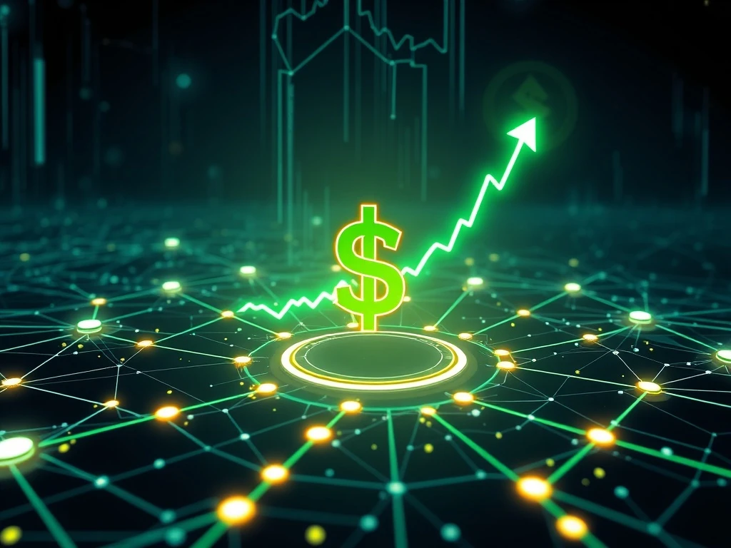 A visual representation of Resolv Protocol's dynamic hedging mechanism, showcasing a capital-efficient stablecoin amidst a token surge.