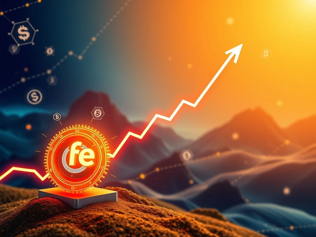 A visual representation of the RESOLV token price surging upwards, illustrating the positive impact of its new protocol fee switch on its market cap.