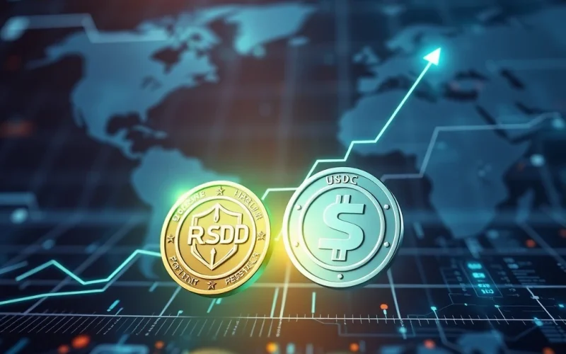 A visual comparison highlighting XRP Ledger's RLUSD stablecoin's superior performance for cross-border payments against USDC.