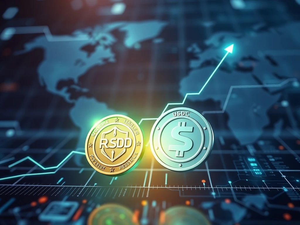 A visual comparison highlighting XRP Ledger's RLUSD stablecoin's superior performance for cross-border payments against USDC.