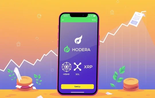 Robinhood Crypto app displaying HBAR, SOL, and XRP, representing its expanded altcoin offerings and strategic market moves.