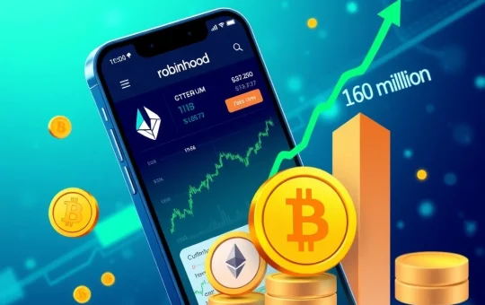 Robinhood crypto revenue growth with Bitcoin and Ethereum trading charts