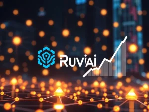 A visual representation of Ruvi AI's partnership with CoinMarketCap, highlighting the audited token's potential for 100x returns and explosive growth.