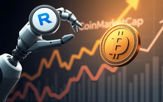 Ruvi AI coin symbol on a digital chart, challenging Dogecoin's prominence, illustrating a potential shift in crypto market leadership.