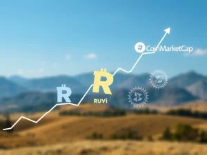 RUVI token's value surge driven by CoinMarketCap partnership, illustrating its potential in the AI crypto presale market.