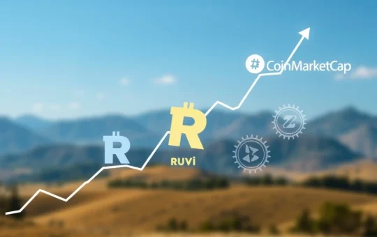RUVI token's value surge driven by CoinMarketCap partnership, illustrating its potential in the AI crypto presale market.