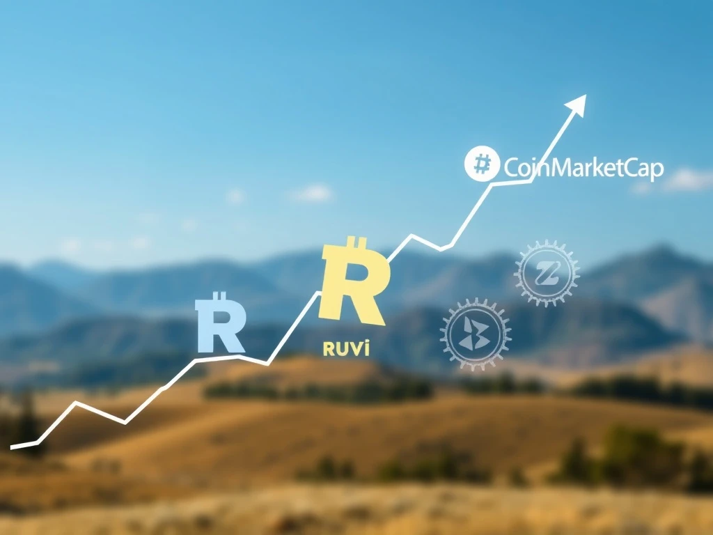 RUVI token's value surge driven by CoinMarketCap partnership, illustrating its potential in the AI crypto presale market.