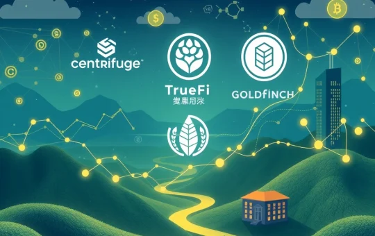 RWA tokens bridging traditional finance and blockchain, showcasing the transformative impact of Centrifuge CFG, TrueFi TRU, and Goldfinch GFI on global capital.