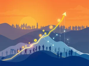 Visualizing SAHARA crypto's phenomenal surge, showcasing growth through strategic partnerships and community engagement.