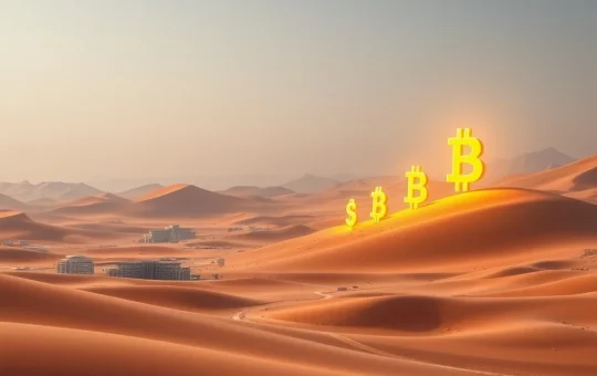 SAHARA crypto's rapid growth visualized with digital desert and financial symbols, highlighting its market surge.