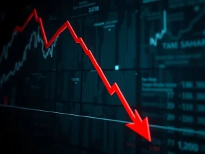 SAHARA cryptocurrency price crashing with a sharp red downward trend