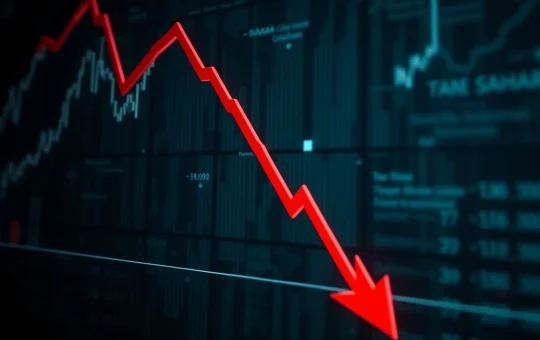 SAHARA cryptocurrency price crashing with a sharp red downward trend