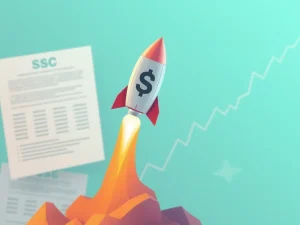 SC cryptocurrency rocket soaring amid regulatory documents and financial charts