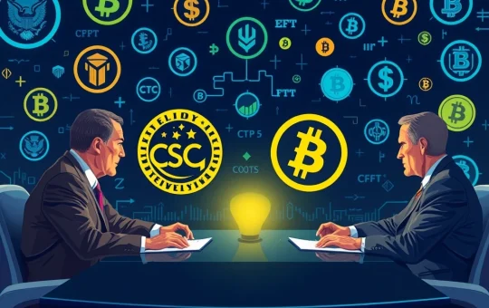 SEC and CFTC officials discussing crypto ETF futures rule in a regulatory meeting
