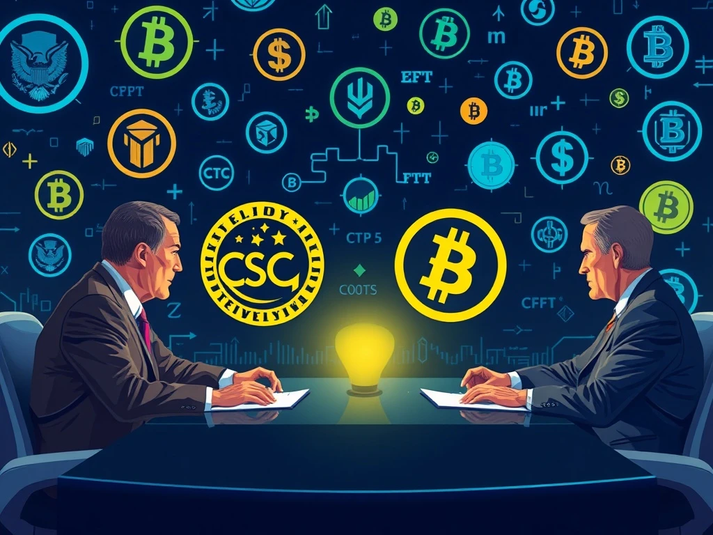 SEC and CFTC officials discussing crypto ETF futures rule in a regulatory meeting