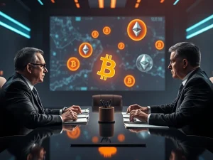 SEC and CFTC officials discussing crypto ETF approval for Bitcoin and Ethereum