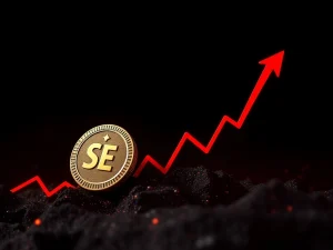 SEI cryptocurrency price crash showing extreme market volatility