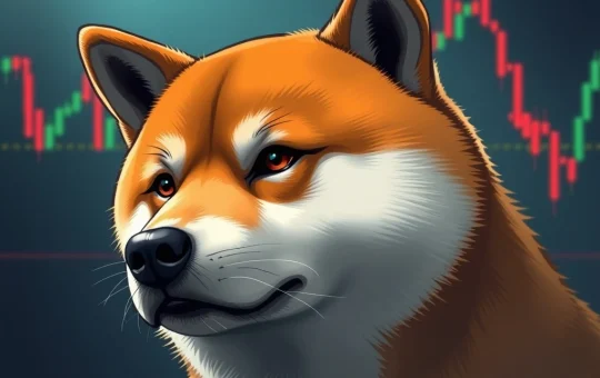 SHIB cryptocurrency price chart showing critical support levels at risk