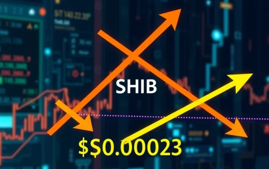 SHIB cryptocurrency chart showing symmetrical triangle pattern and potential breakout to $0.00023