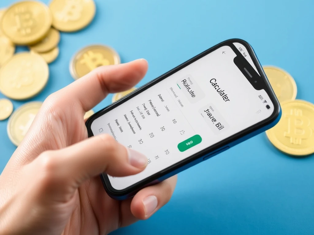Smartphone displaying a reduced crypto tax bill with blockchain symbols