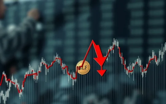 A volatile SLF crypto chart showing a dramatic price drop, highlighting market instability.
