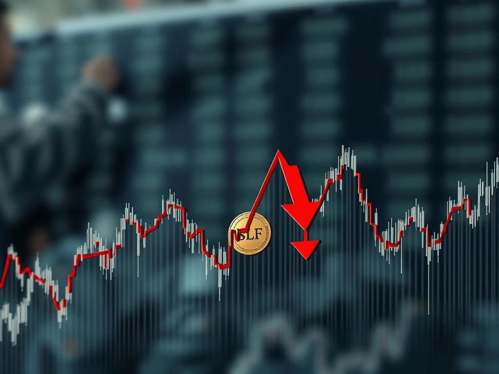 A volatile SLF crypto chart showing a dramatic price drop, highlighting market instability.