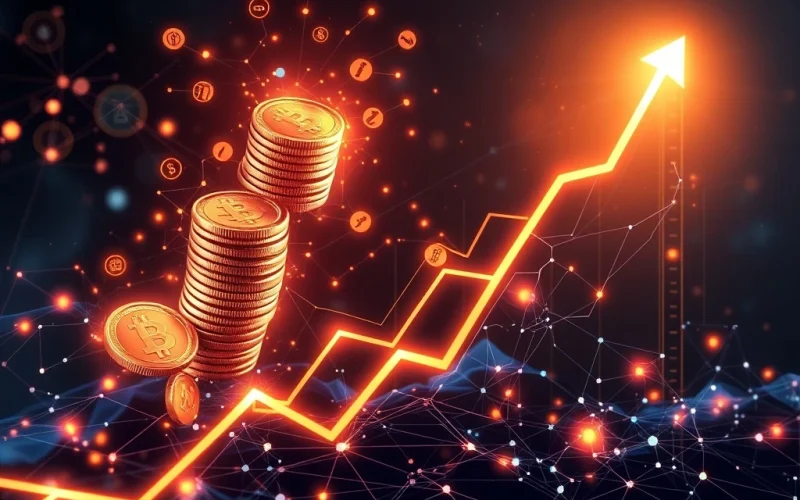 Visualizing SLF Token's explosive 657% cryptocurrency surge driven by new blockchain development and investor confidence.