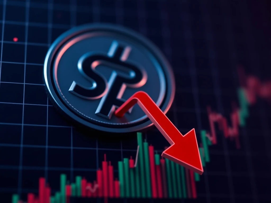 SLP token price crash shown on a dramatic cryptocurrency chart
