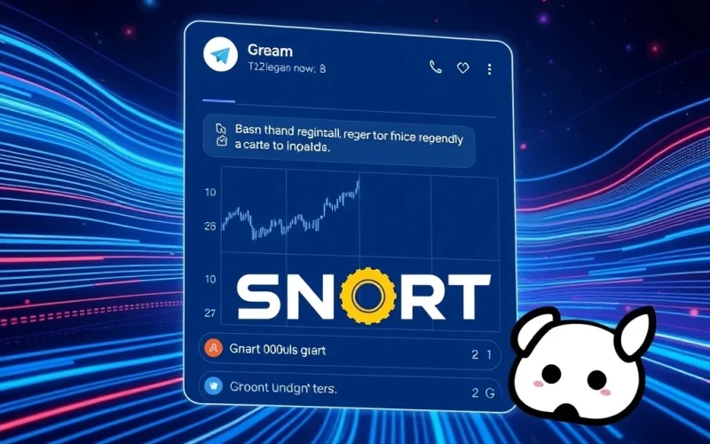 Snorter SNORT's Telegram bot interface, showing rapid crypto presale growth and altcoin market activity.