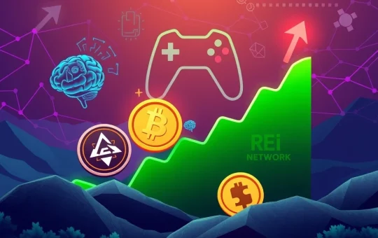 Dynamic charts showing an altcoin surge, highlighting Solana-based projects and the impact of AI partnerships and memecoin hype on the crypto market.